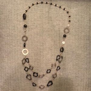 Black and grey beaded necklace